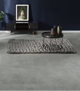 Concrete slab tiles displayed on the floor