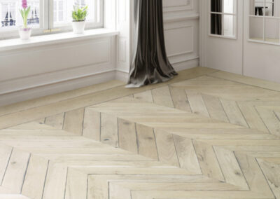 Chevron oak floor