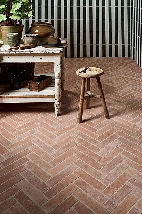 Brick effect floor tile